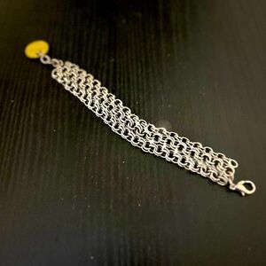 Twisted Silver Polished Silver Aluminum Bracelet